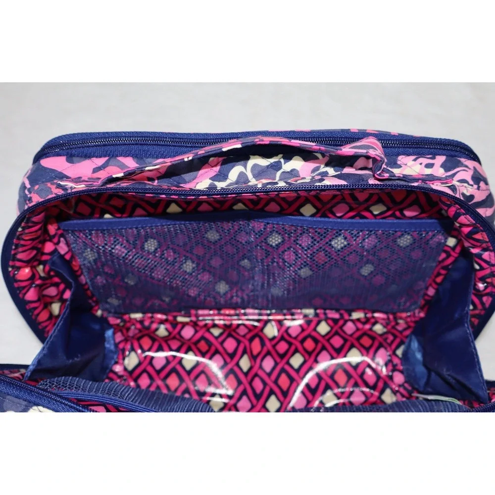 NWT Vera Bradley Large Blush & Brush Makeup Case Cosmetic Bag Katalina Pink